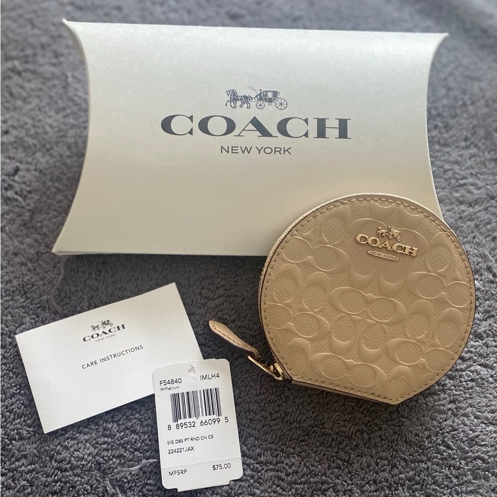 COACH Debossed Signature Coin Purse